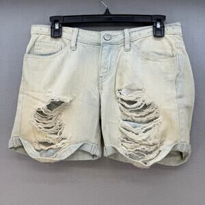 KanCan Denim Shorts Women's Size S Light Blue Distressed Cutoffs Summer Grunge